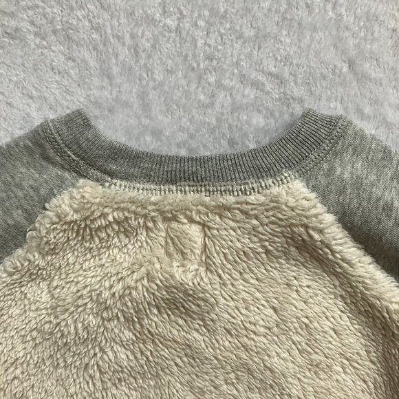 Baby Gap Fuzzy Bear Sherpa Sweatshirt 6-12M | Neutral Grey Cozy Fall Top VGUC - Picture 14 of 16